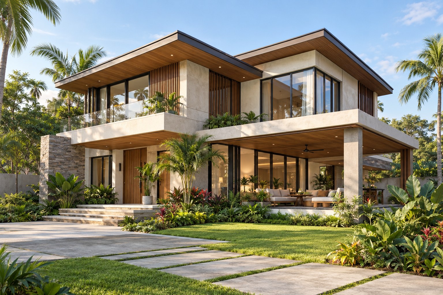 Illustrative contemporary home used in a sample construction Facebook post